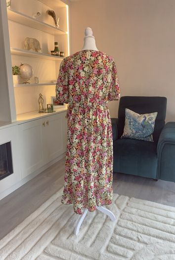 Ladies Multi Coloured Faux Wrap Dress from F&F