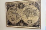 Large decorative canvas wall art print featuring a 1630 historic world map
