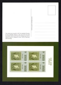 2012 Ireland Stampa Exhibition Card Showing Ireland's first stamp miniature sheet being 1972 50th Anniversary of first Irish postage stamp