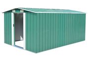 Garden Shed 257x392x181 cm Metal Green