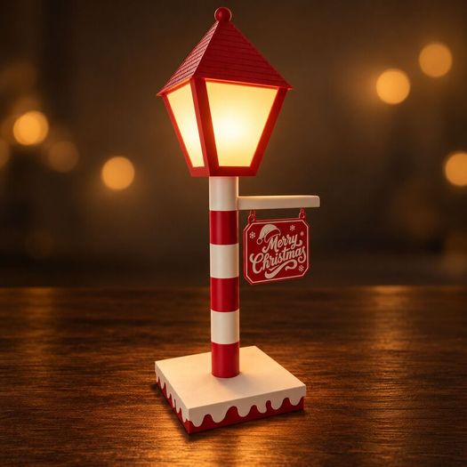 Personalised Christmas Street Lamp with LED Light, 60 cm 3D