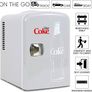 Coca Cola Diet Coke 4L Portable Cooler/Warmer, Compact Personal Travel Fridge for Snacks Lunch Drinks Cosmetics, Includes 12V and AC Cords, Desk Accessory for Bedroom Home Office Dorm Travel, Gray Image 2