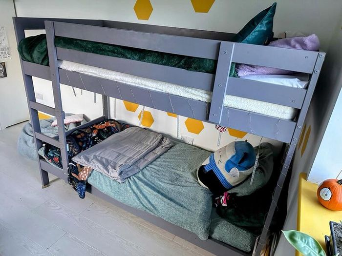 IKEA MYDAL Wooden Bunk Bed (Painted Grey)