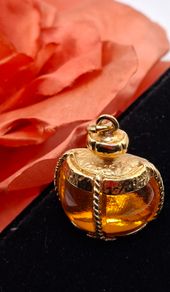 YSL amber coloured glass pendant
