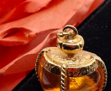 YSL amber coloured glass pendant