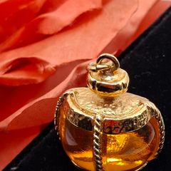 YSL amber coloured glass pendant