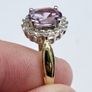 Vintage 9ct Gold Amethyst & Diamond Cluster Ring Image 7