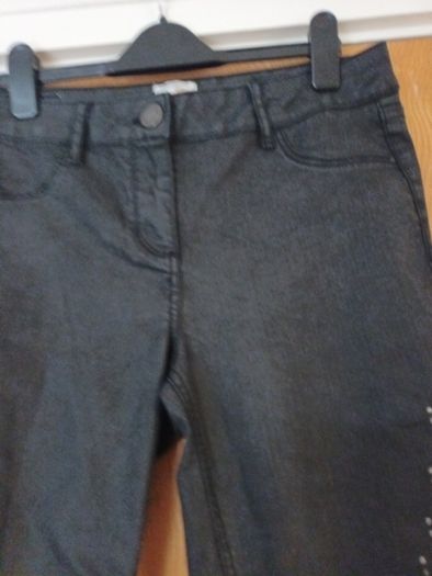 River  Island  (Original Design) Black Coated  Jeans. S.14R.