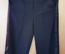 BNWT - Diesel Side-stripe pleat-front Black trouser