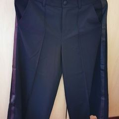 BNWT - Diesel Side-stripe pleat-front Black trouser