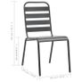 Outdoor Chairs 4 pcs Slatted Design Steel Dark Grey Image 2