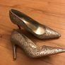 ladies shoe M&;S size 6 silver glitter Image 3