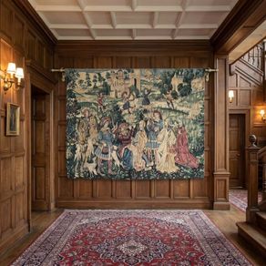 Very nice large tapestry with a very good brass bar.