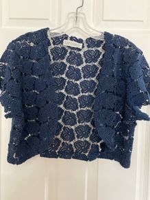 Kate Cooper Navy Lace Shrug Cardigan Size 14