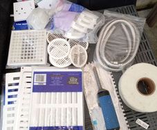 building tools/items. Include trowel, mitre, shower hose, vents...
