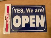Yes We Are Open - Sorry we are Closed Sign For Shops Or Business