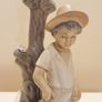 Vintage Spanish porcelain  Villamarchante table lamp  made in Valencia, Spain  hand painted Image 4