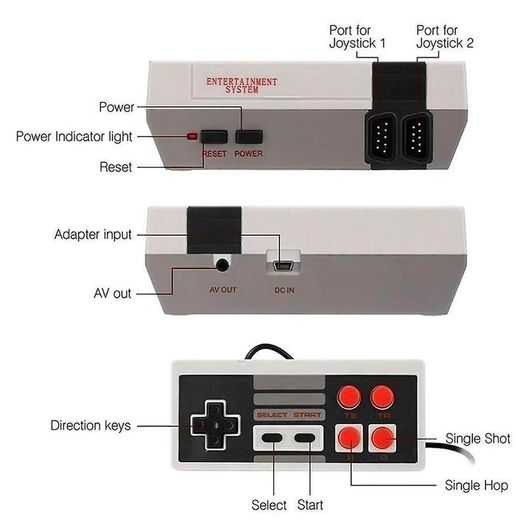 Retro Game Console Classic Handheld AV Output Video Player 620 Games Built-in