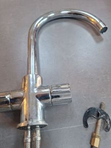 Steel kitchen tap