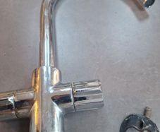 Steel kitchen tap