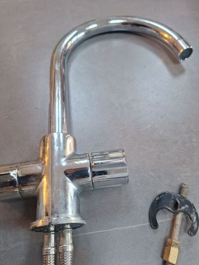 Steel kitchen tap