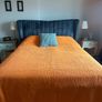 King size heavy duty vibrant orange bedspread Image 2
