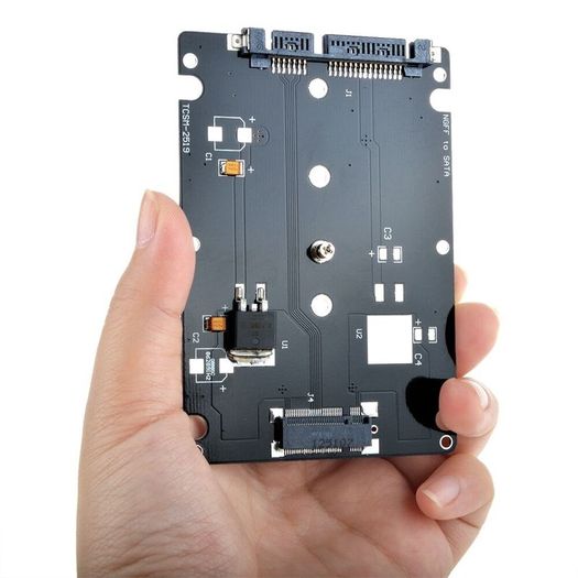 Black B key Socket 2 M.2 NGFF SATA SSD to 2.5 SATA Adapter Card with Case