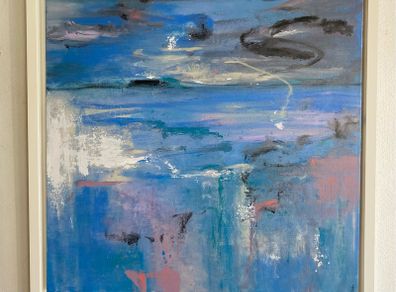 Large Framed Original Seascape by Artist Irish Art Original Art Abstract Art