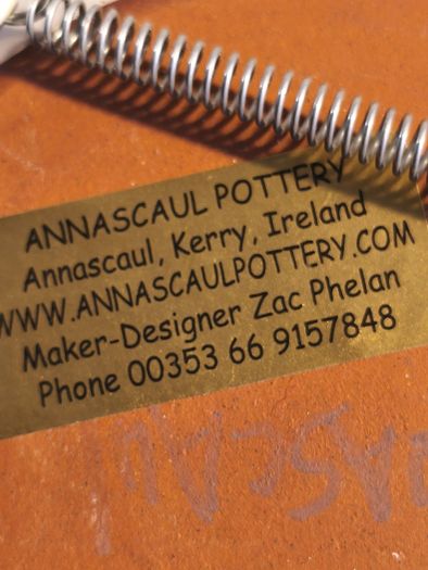 Zac Phelan SMALL hanging plate his workshop and studio in the village of Annas caul on the Dingle Peninsula, Co. Kerry,