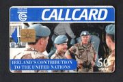 1995 Ireland 50 unit Irelands Contribution to the United Nations (Gemplus GEM1) Call Card Used. Telecom Eireann card number 1099