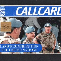 1995 Ireland 50 unit Irelands Contribution to the United Nations (Gemplus GEM1) Call Card Used. Telecom Eireann card number 1099