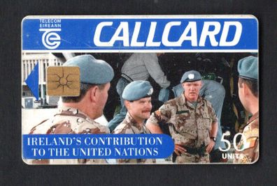 1995 Ireland 50 unit Irelands Contribution to the United Nations (Gemplus GEM1) Call Card Used. Telecom Eireann card number 1099