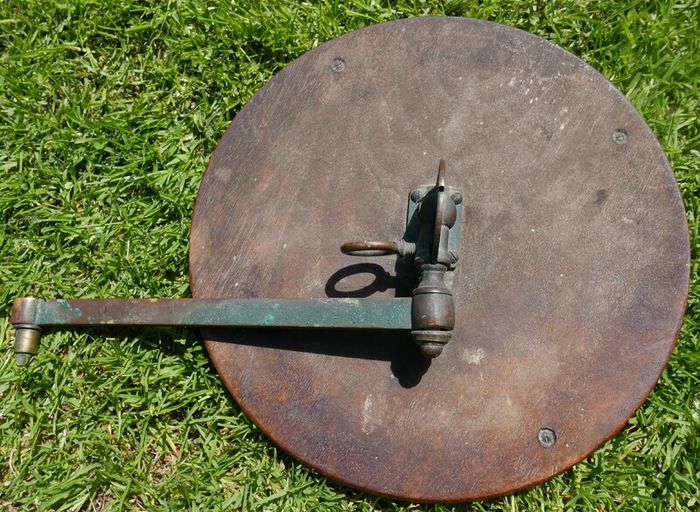 Victorian Wood and Brass Swivel Wall Mirror