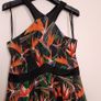 Karen Millen Black Orange Bird of Paradise Floral Halter Neck Fit and Flare Dress 14UK/42EU Image 9
