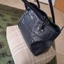 Osprey of London Navy Patent Crocodile Leather Handbag Image 10