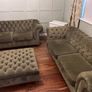 3 seater + 2 seater & ottoman green velvet Image 2