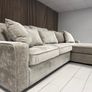 L Shaped Taupe & Cream Fabric Corner Sofa Image 2