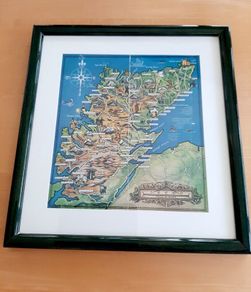 Framed Scotland map