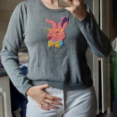 Grey Knit Jumper / Long Sleeve Top SIZE M