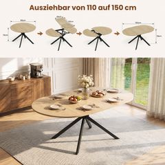 Extendable Dining Table 4-6 People  110-150 x 76cm