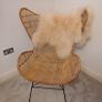 HK Living Rattan Egg Chair with Natural Sheepskin Rug, Like New, Scandi Style Image 6
