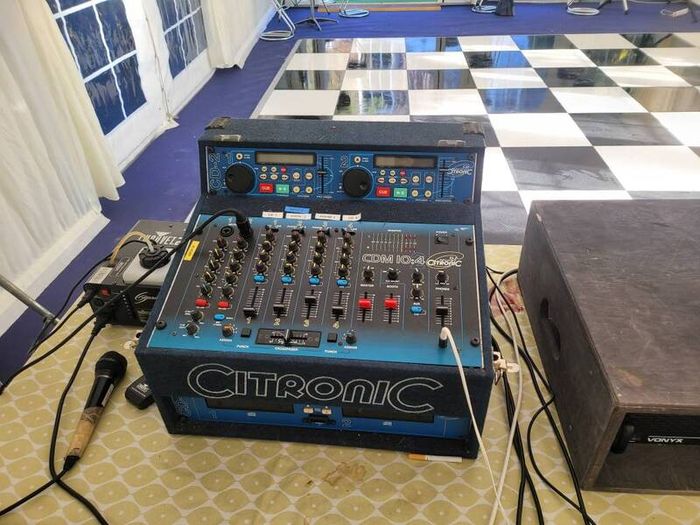 Dj equipment complete set up.