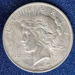 Unc 1923 United States 1 Silver Peace Dollar coin