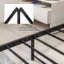 Double Bed Frame with Wooden Headboard,Heavy Duty Image 5