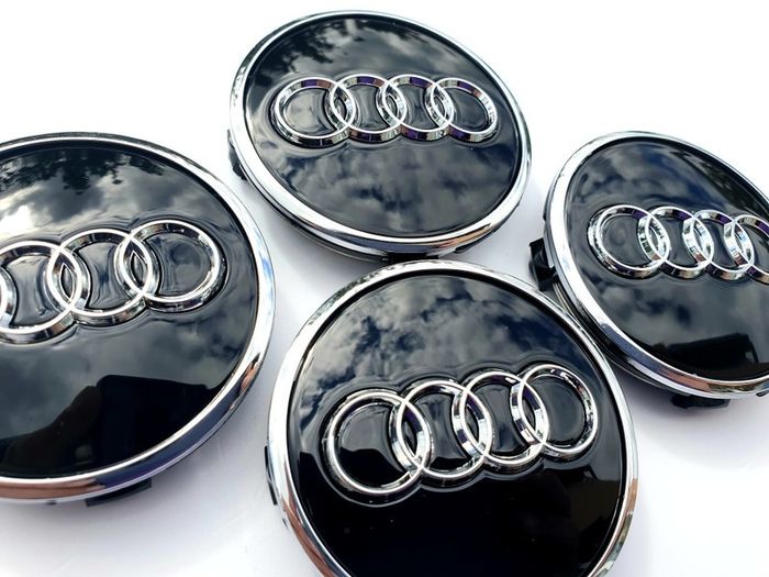 Set/4x 61mm Gloss BLACK 3D AUDI alloy wheel centre caps cap  4M0601170JG3 Hub Cover