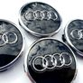 Set/4x 61mm Gloss BLACK 3D AUDI alloy wheel centre caps cap  4M0601170JG3 Hub Cover Image 6