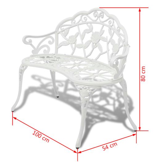 Garden Bench 100 cm Cast Aluminium White