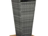 Bar Table Grey 80x80x110 cm Poly Rattan and Solid Acacia Wood