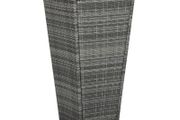 Bar Table Grey 80x80x110 cm Poly Rattan and Solid Acacia Wood
