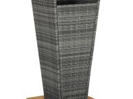 main image for ad Bar Table Grey 80x80x110 cm Poly Rattan and Solid Acacia Wood